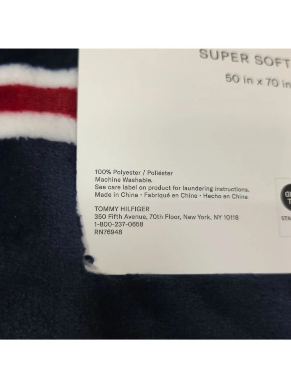 Tommy Hilfiger Super Soft Plush Throw Blanket 50